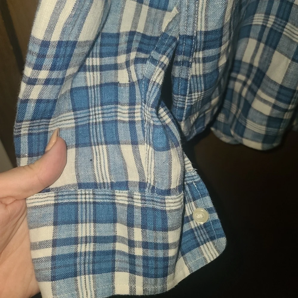 J. CREW slim fit 100% linen button down sz XL